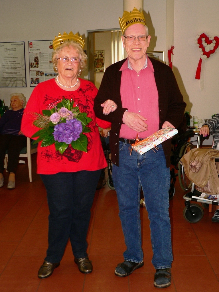 Foto (© Edith Peck): Anni Pirig und Karlheinz Peiffer, das diesjährige Maikönigspaar im Seniorenzentrum Düren (SZD) in Birkesdorf