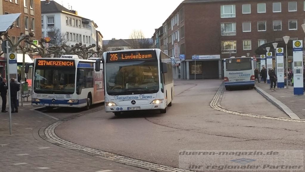 Dieselbusse ade: Die Dürener Innenstadt soll als erste von den neuen Elektrobussen profitieren, denn in der City ist das Abgasproblem am größten. 