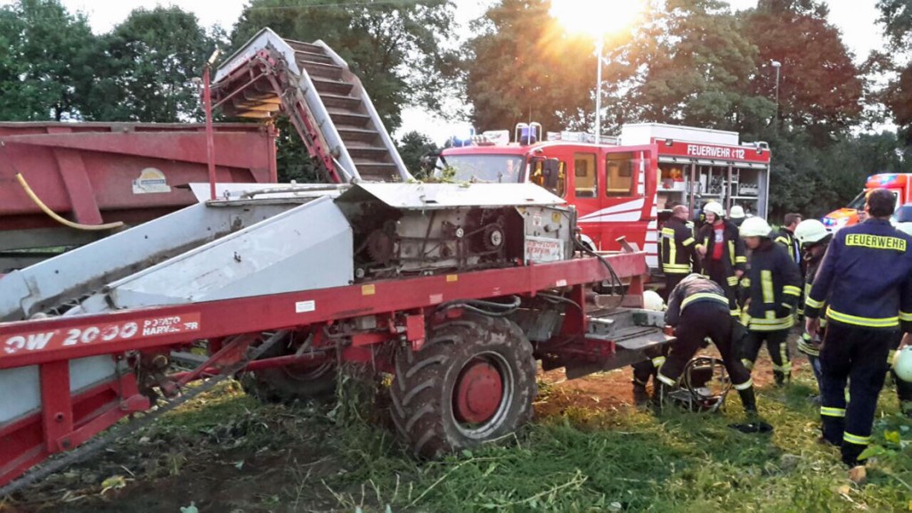 In dieser Erntemaschine war der Mann eingeklemmt (Foto: Feuerwehr Goch / Bernd Hüsmann) 