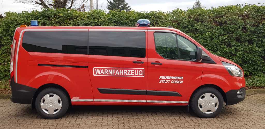 Auch die Stadt Düren hat sich am Donnerstag, dem 8. Dezember 2022, am bundesweiten Warntag beteiligt und mit drei Warnfahrzeugen an der Übung teilgenommen. Foto Stadt Düren